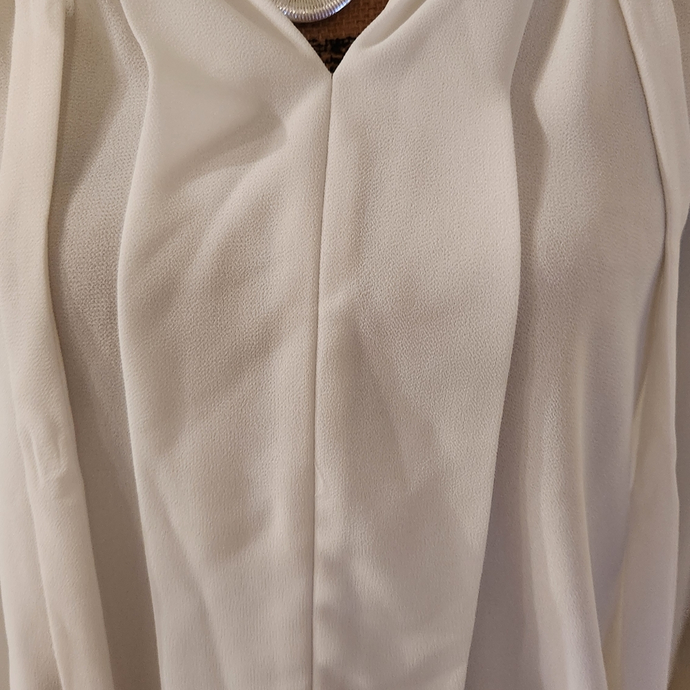 CeCe White Women's Blouse with Tie Detail - Picture 3 of 8